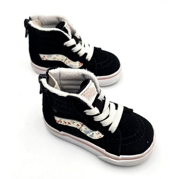 Vans SK8-Hi Top Zip Black / White Toddlers Skate Shoes Sneakers Size 3.5 - Picture 5 of 7